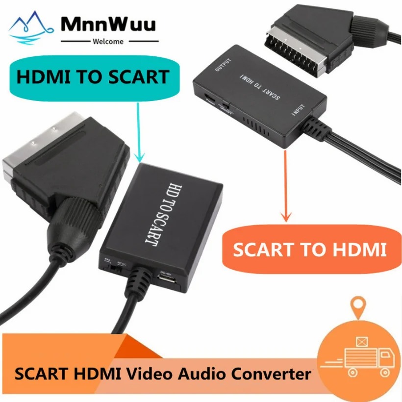 Scart To Hdmi - 1080P HDMI-compatibel naar SCART Video Audio