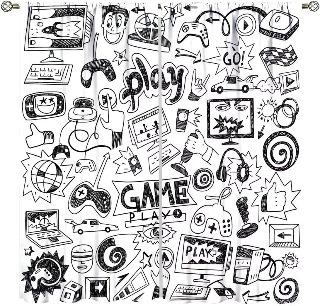 Retro Gaming Youtube - Gaming Videogame Gordijn Decor Gamer Room