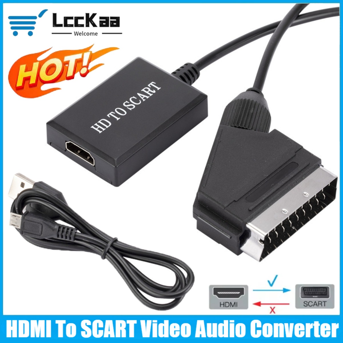 LccKaa 1080P HDMI Naar SCART A - Scart To Hdmi recensie en prijs