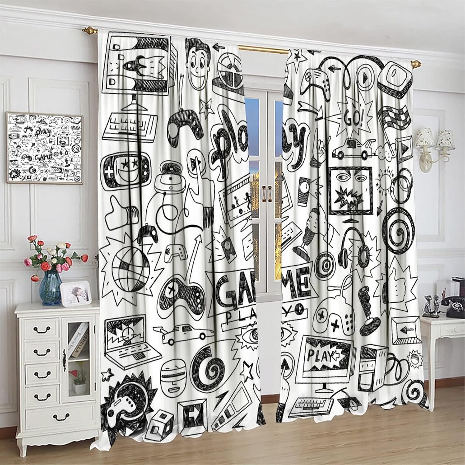 Gaming Videogame Gordijn Decor - Retro Gaming Youtube recensie en prijs